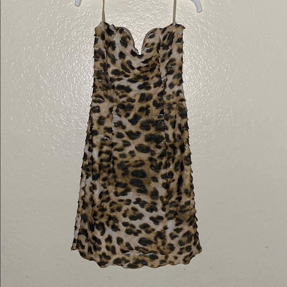 Forever 21 mini leopard ruffle dress